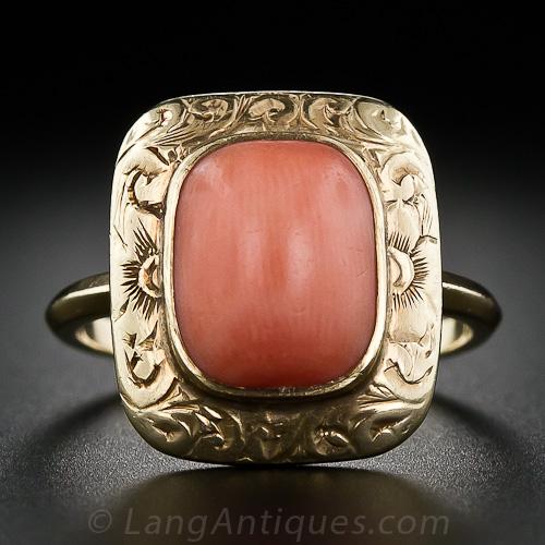 Antique Coral Ring