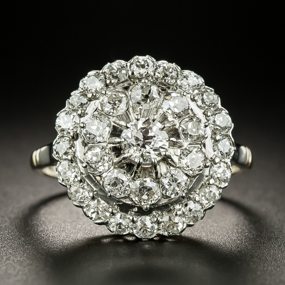 Victorian 3.11 Carat Center Diamond Cluster Ring - GIA K VS2 - Antique &  Vintage Engagement Rings
