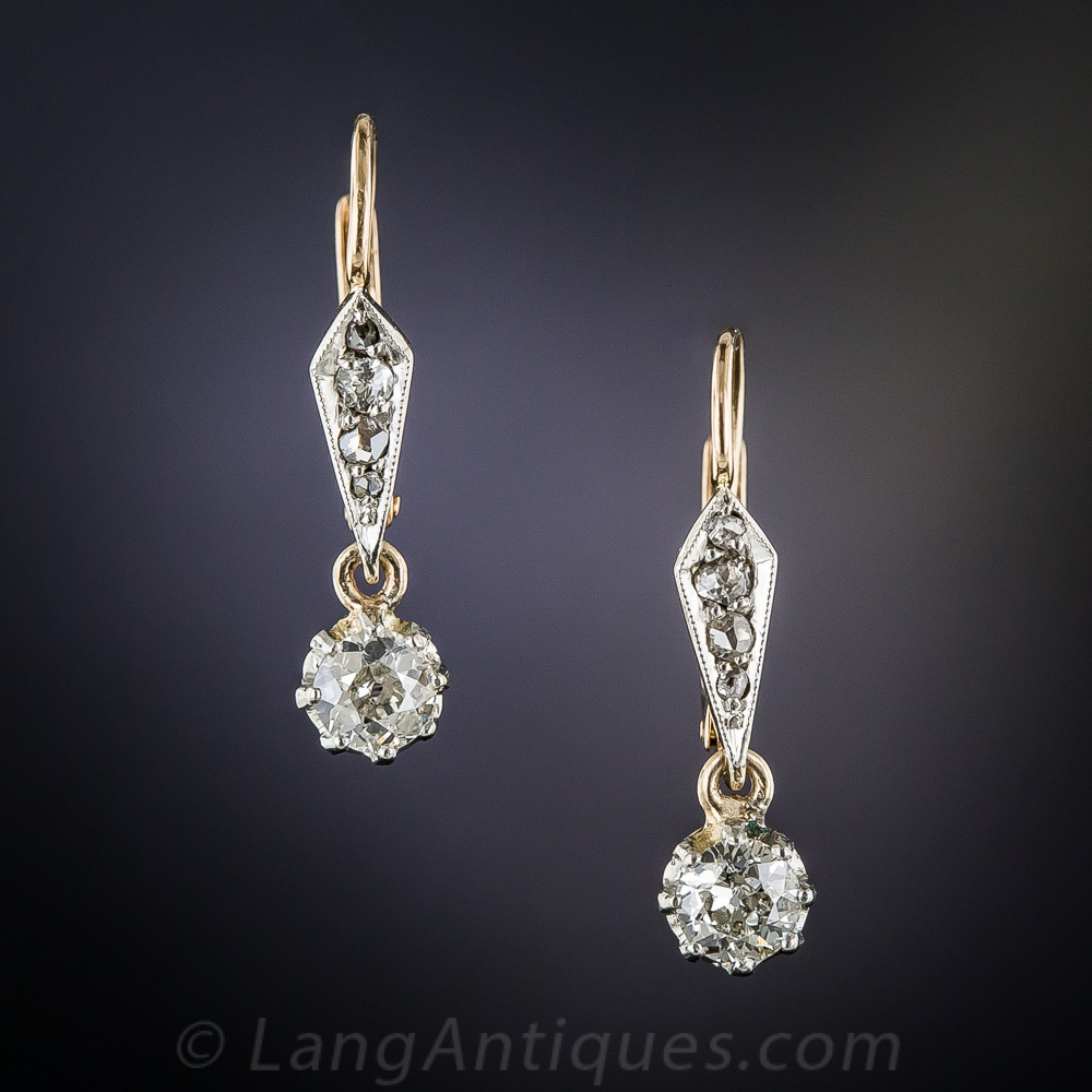 Antique Diamond Drop Earrings