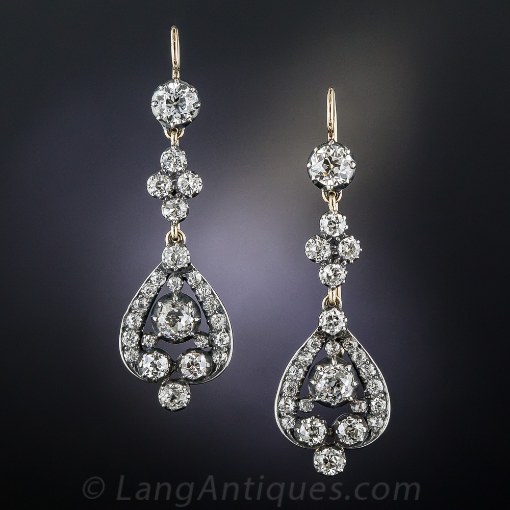 Antique Diamond Drop Earrings