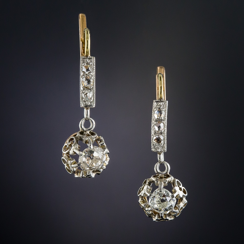 Antique Diamond Drop Earrings