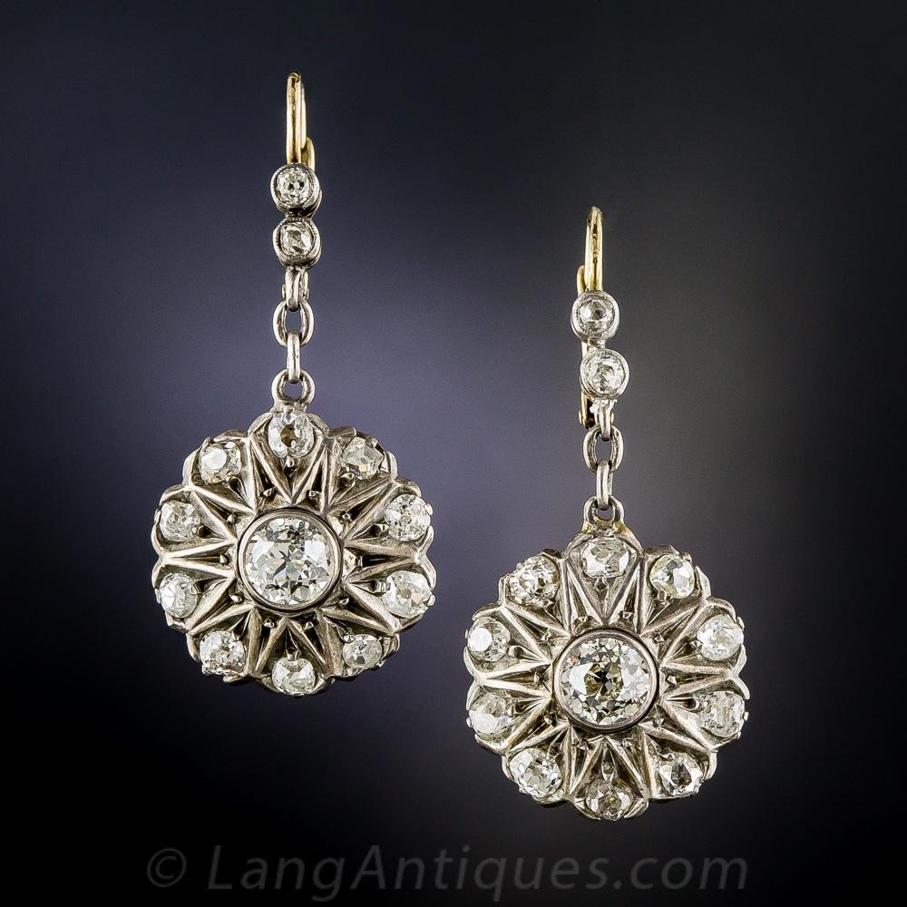 Antique Diamond Starburst Earrings