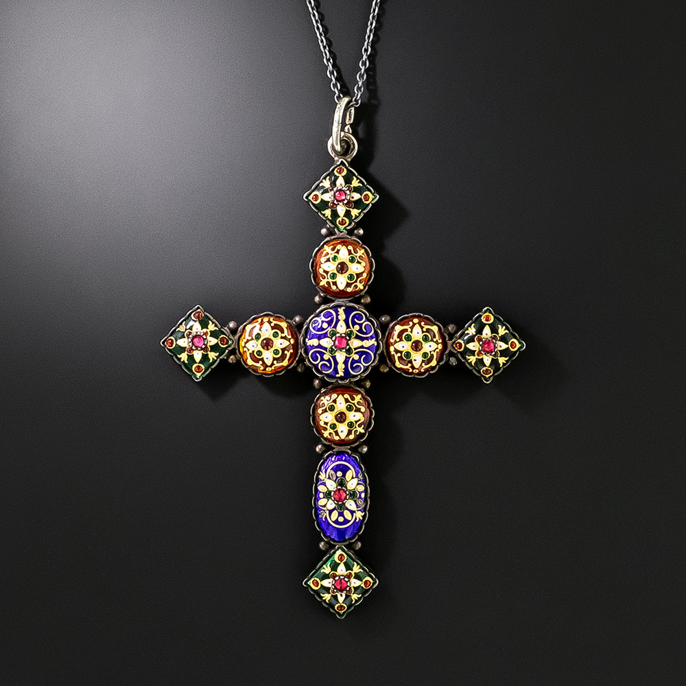 Mother's Birthstone Ornate Cross Pendant (3-7 Stones) | Peoples Jewellers