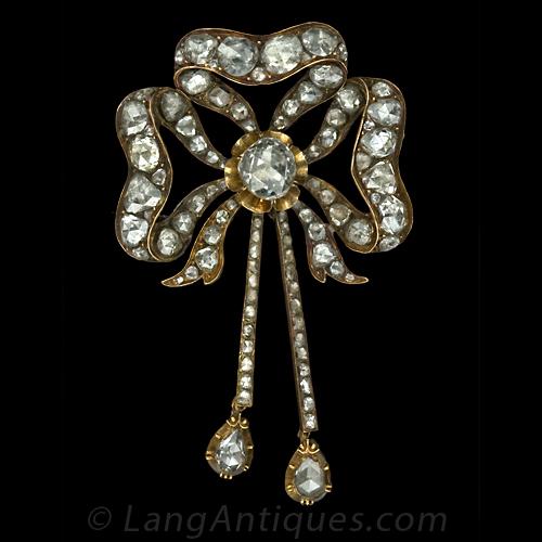 Antique Georgian Diamond Bow Motif Pin