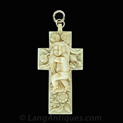 ivory cross necklace