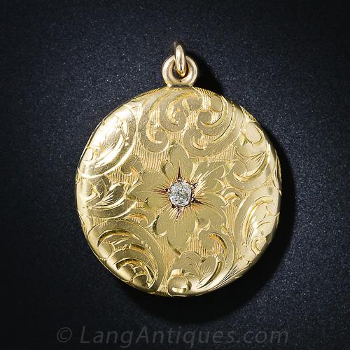 Antique Locket with Diamond