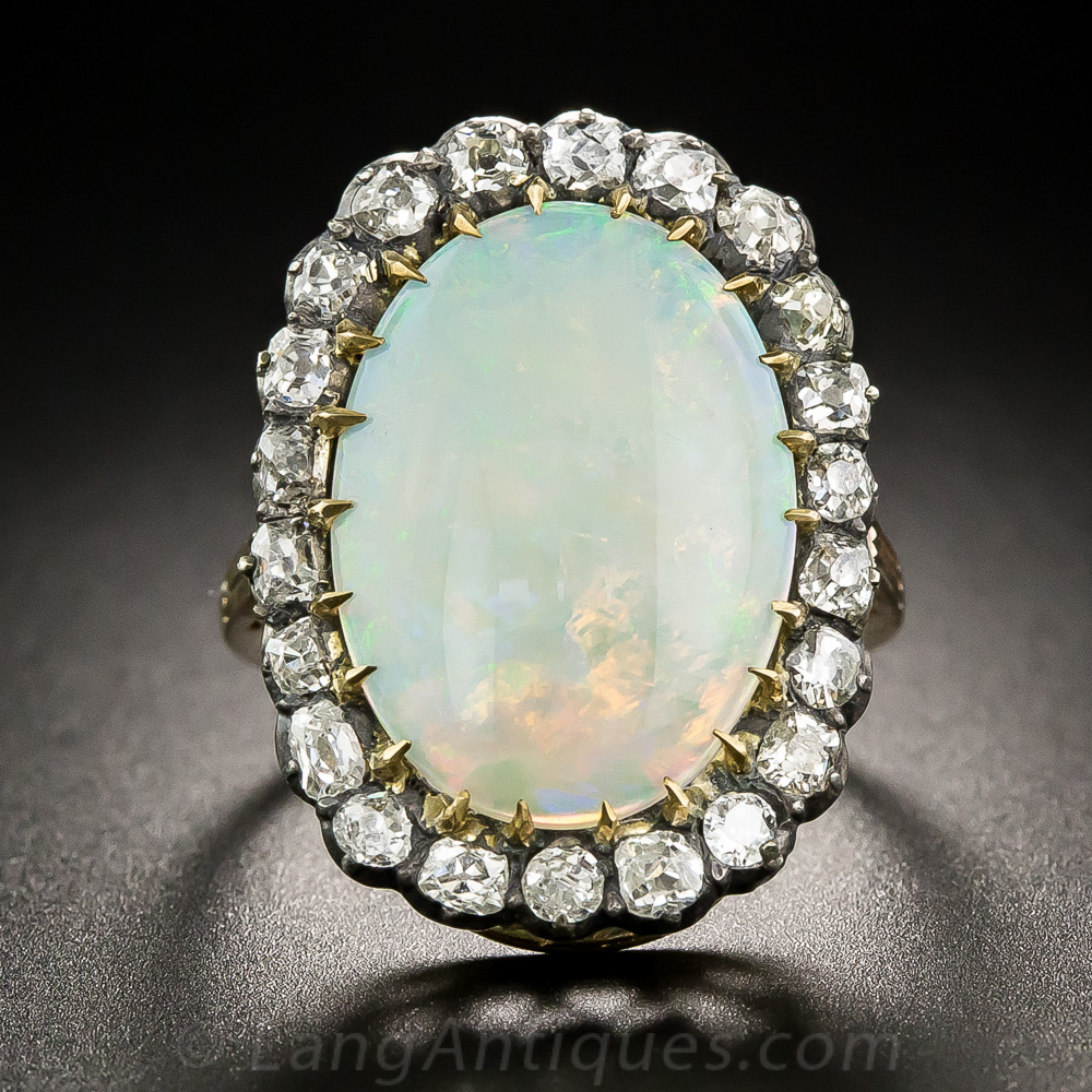 Antique Opal Diamond Cocktail Ring