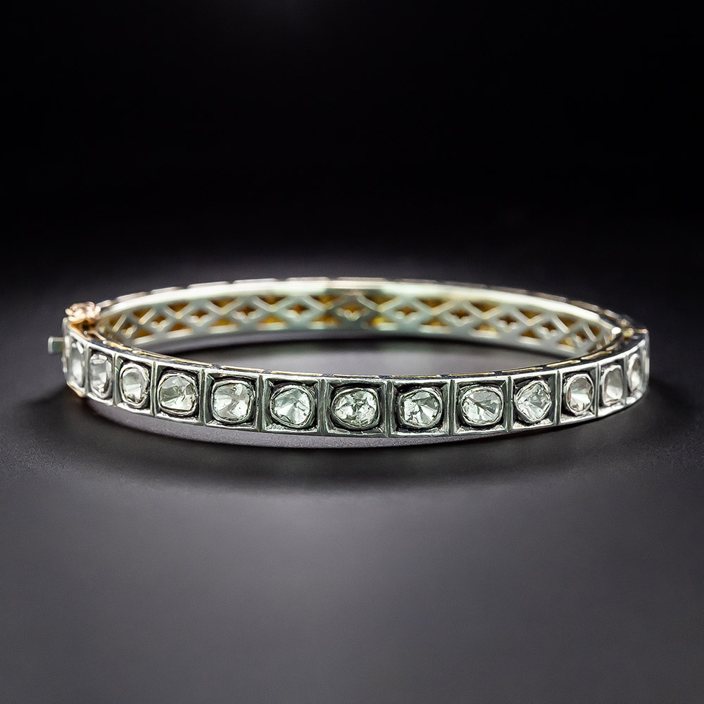RoseCut Diamond Ribbon Bracelet Handcrafted by JeweLyrie