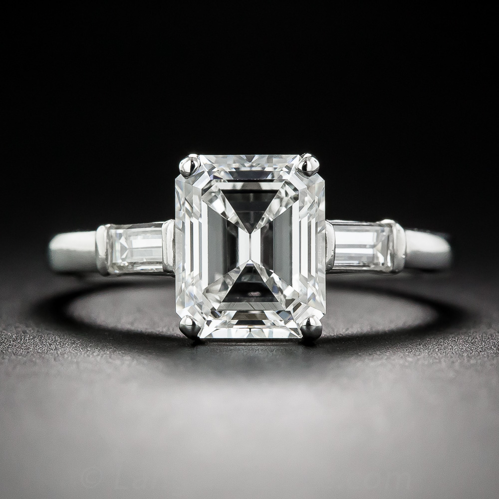 2.21 Carat Emerald-Cut Diamond Ring by Raymond Yard