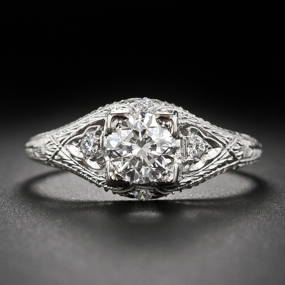 Art Deco 1.01 Carat Diamond Engagement Ring - GIA G VS2