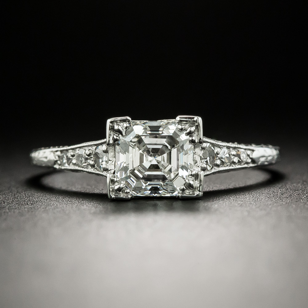 Asscher Cut Lab Grown Diamond Vintage Engagement Ring