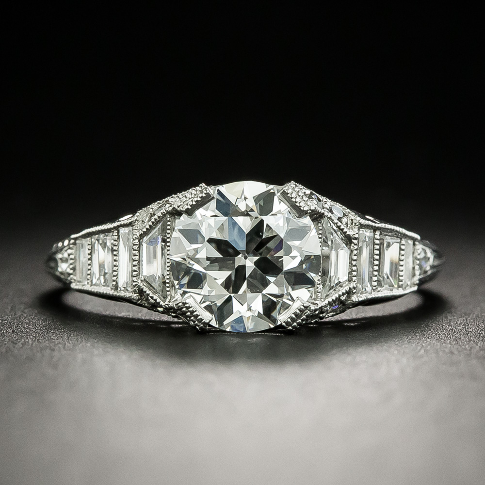 Art Deco 1 24 Carat Diamond Engagement Ring GIA H VS2   Art Deco 1 24 Carat Diamond Engagement Ring Gia H Vs2 3 10 1 13306 