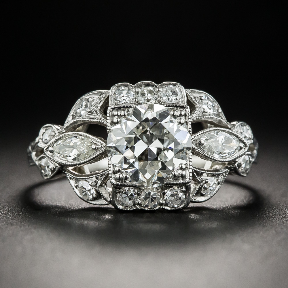 Art Deco 1.30 Carat Diamond Engagement Ring - GIA I SI1