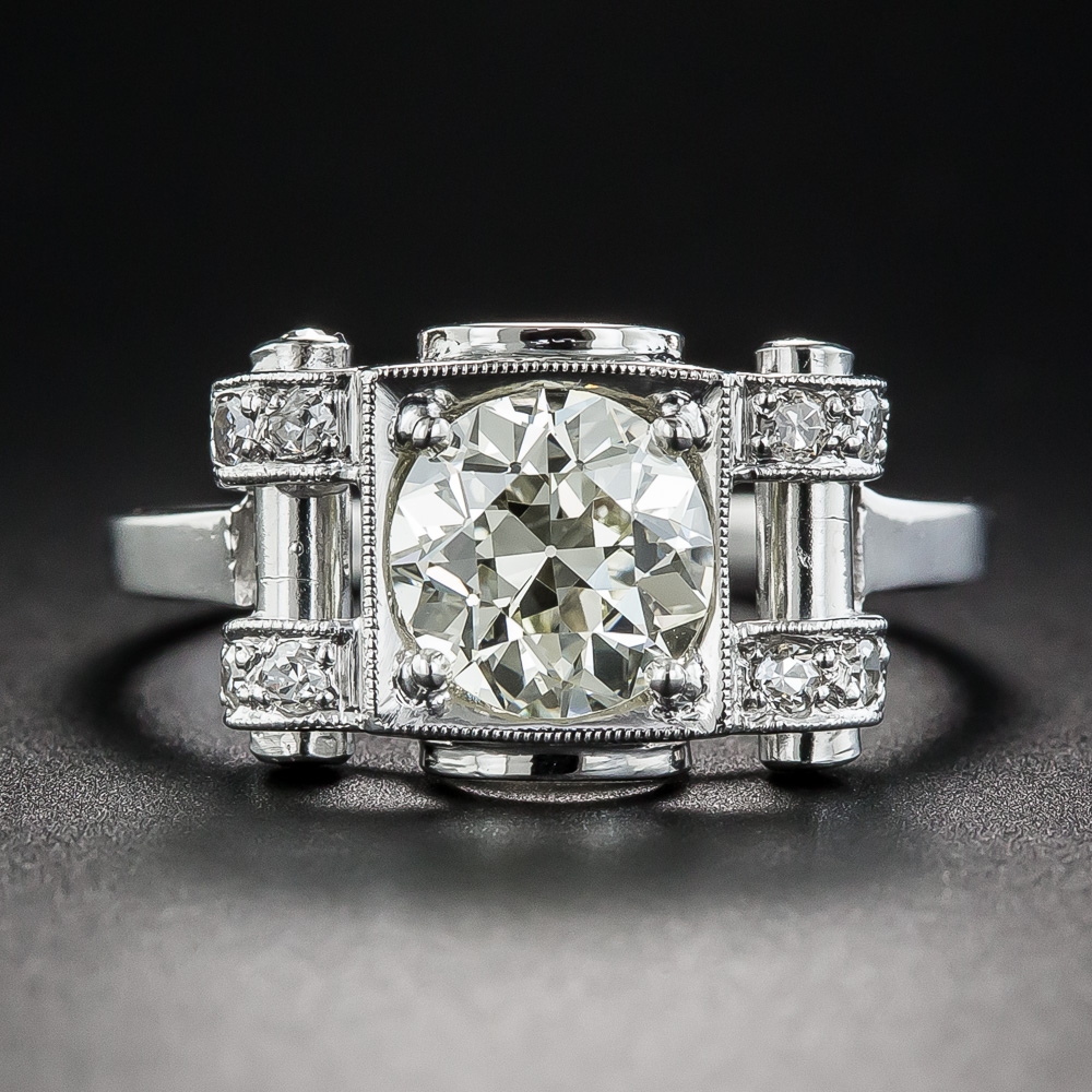 Art Deco 1.45 Carat Diamond Engagement Ring