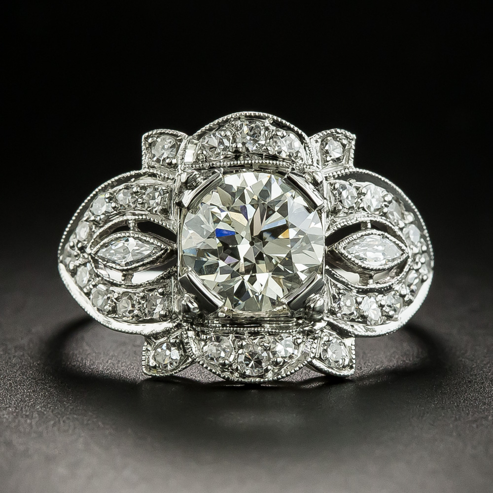 Art Deco 1.50 Carat Diamond Engagement Ring - GIA L VS1