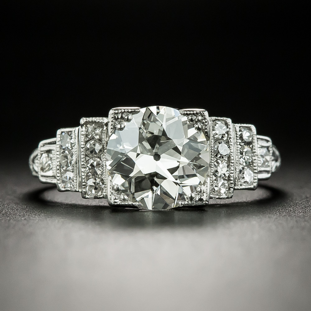 Art Deco 1.52 Carat Diamond Engagement Ring - GIA K VS2