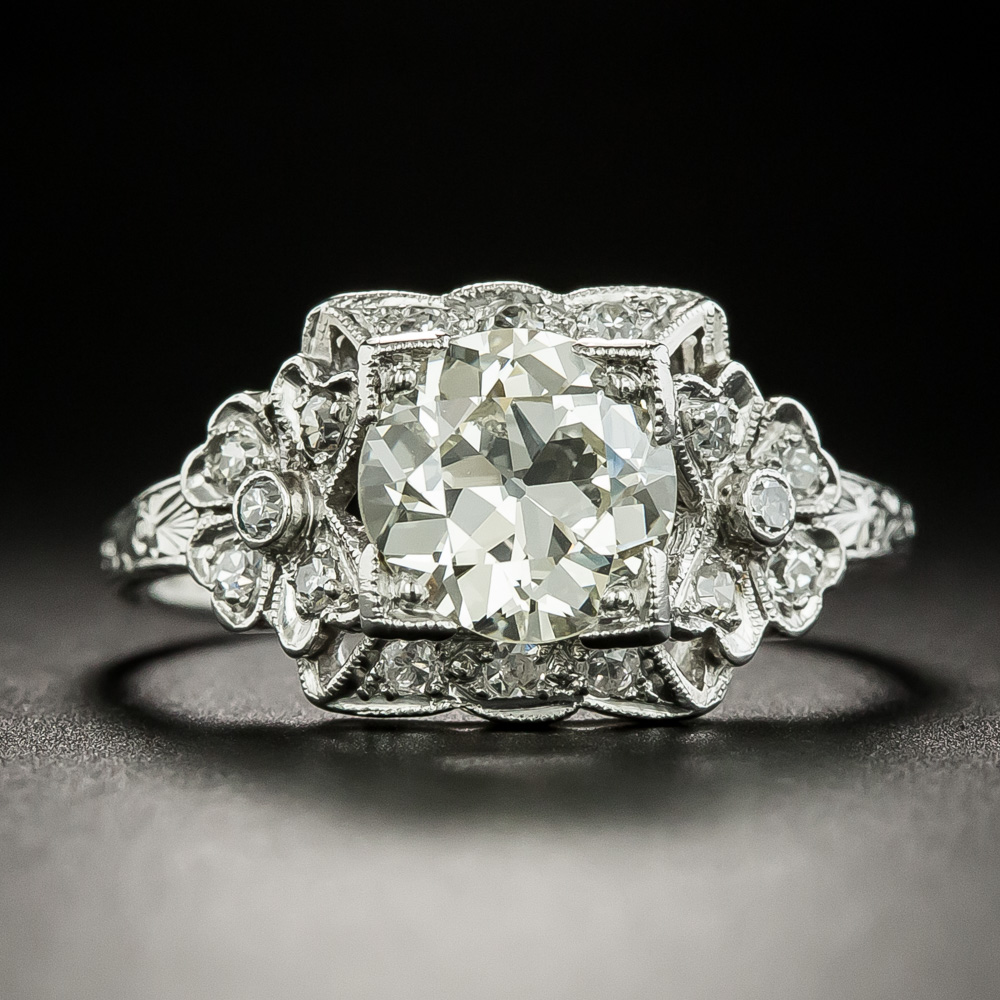 Oval Diamond Unique Art Deco Engagement Ring - Great Gatsby ♥ |  sillyshinydiamonds