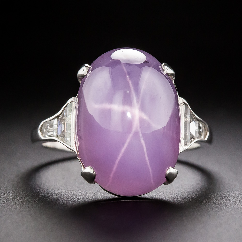 art deco 14 00 carat pink star sapphire with diamond ring by ross pennell 2 30 3 13530