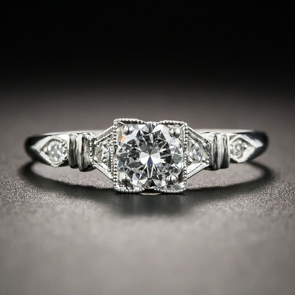 Art Deco .35 Carat Diamond Platinum Engagement Ring