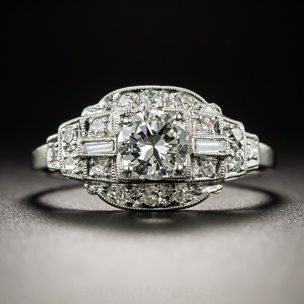 Art Deco 41 Carat Diamond Platinum Engagement Ring   Art Deco 41 Carat Diamond Platinum Engagement Ring 1 10 1 10826 