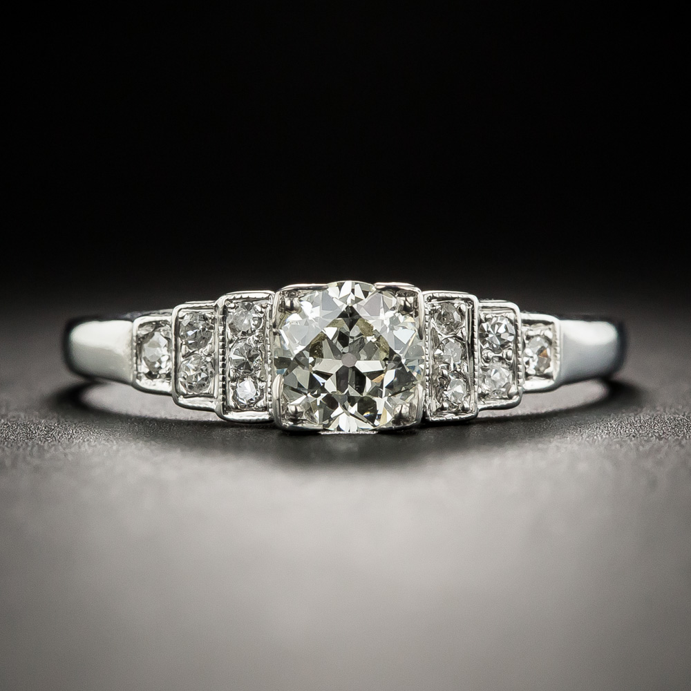 Art Deco .45 Carat Center Diamond Engagement Ring