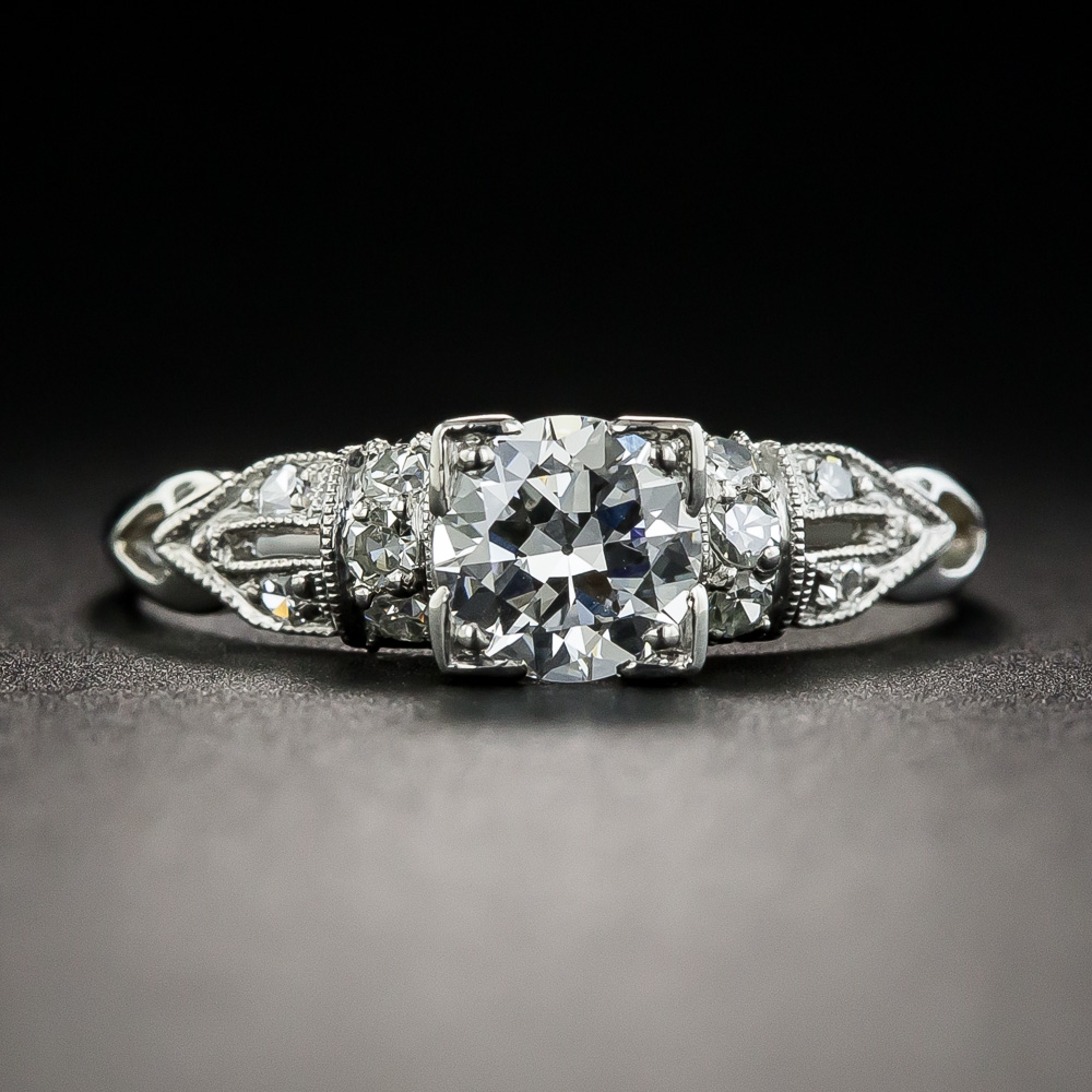 Art Deco .51 Carat Platinum and Diamond Engagement Ring