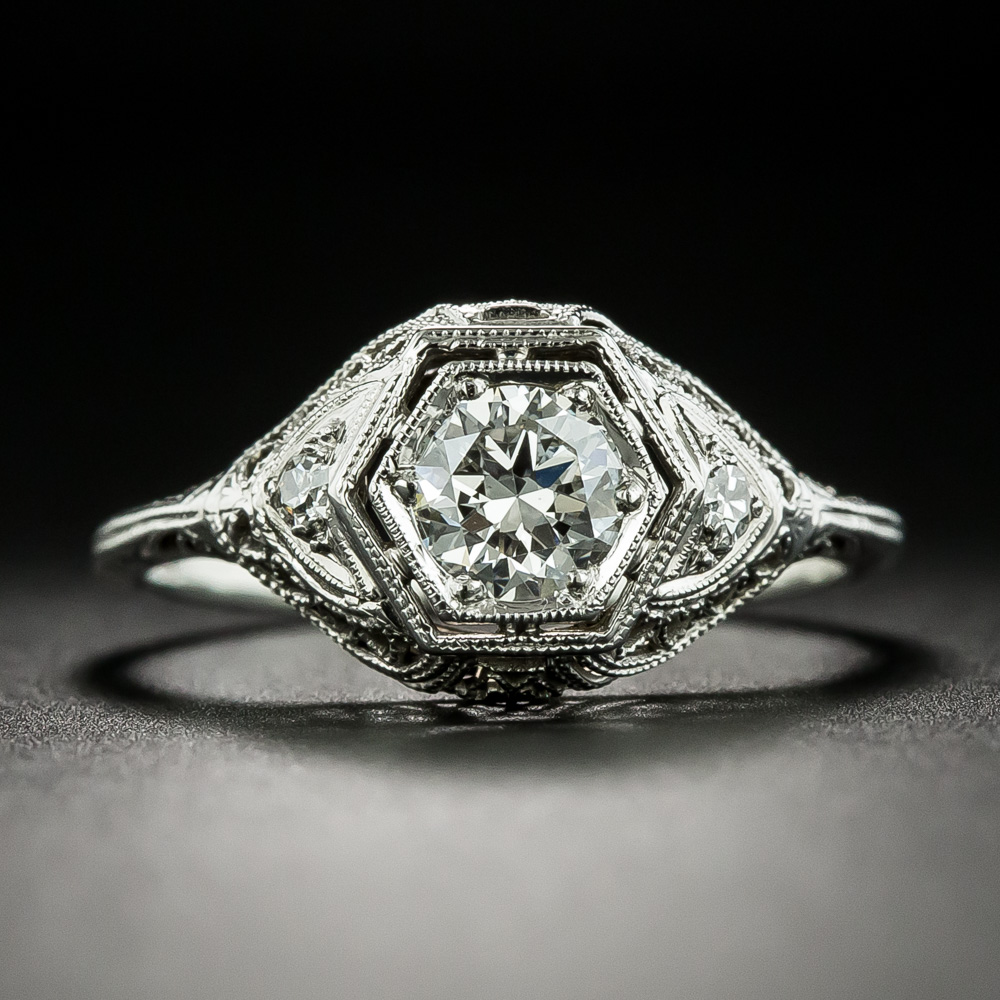 Art Deco .54 Carat Diamond Engagement Ring