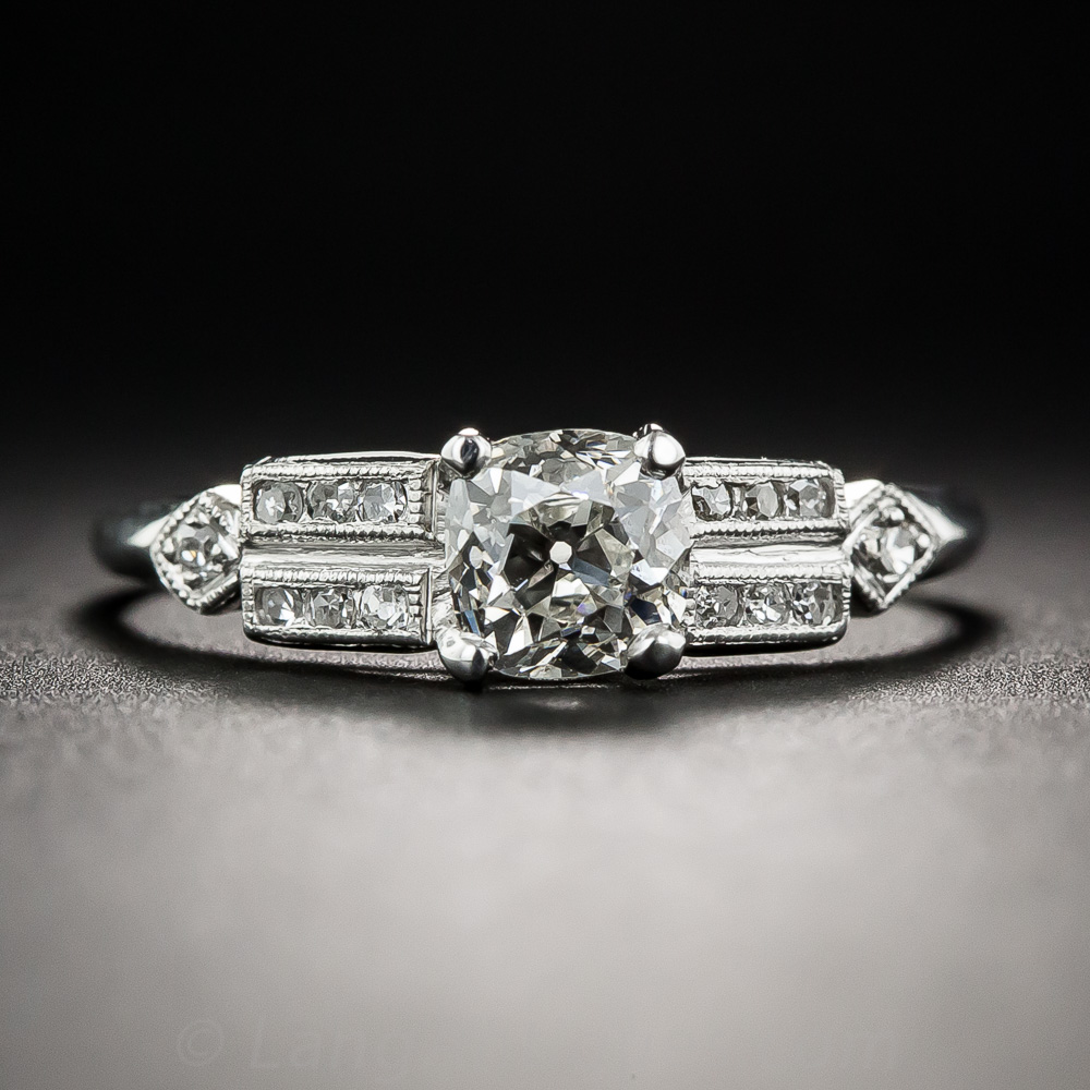 Art Deco .62 Carat Diamond Engagement Ring - GIA G SI1