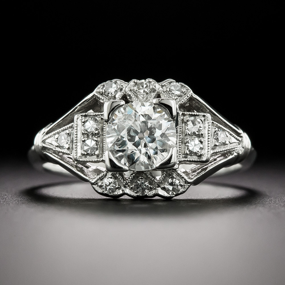 Art Deco .70 Carat Diamond Engagement Ring