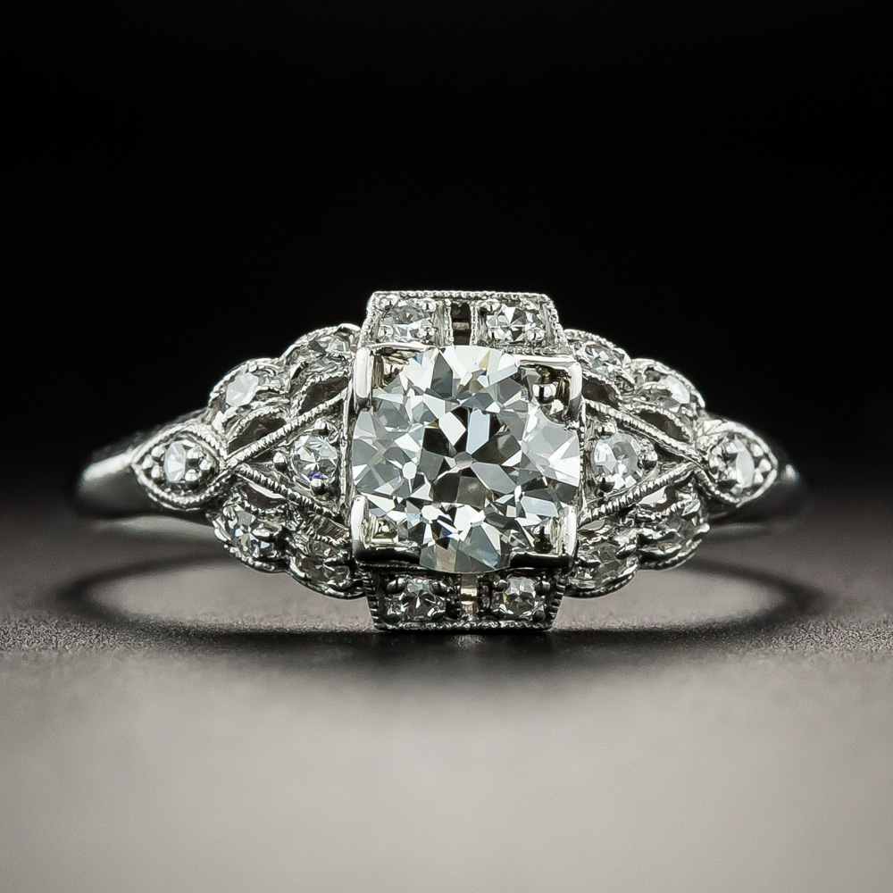 Art Deco .70 Carat Diamond Engagement Ring - GIA J VS2