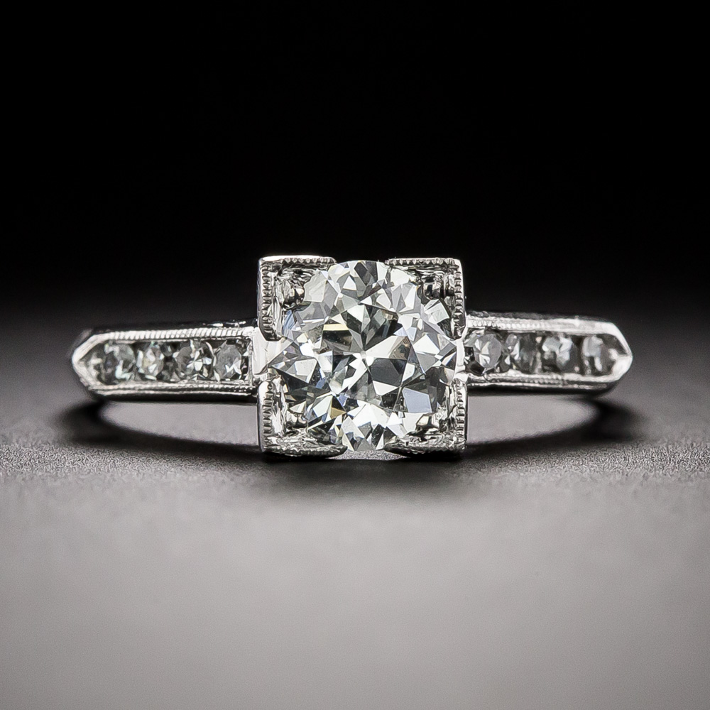 Art Deco .73 Carat Diamond Engagement Ring - GIA G VS2