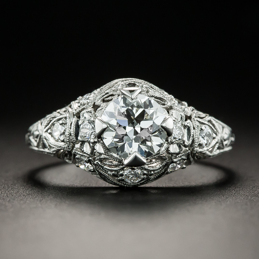 Art Deco .77 Carat Diamond Engagement Ring