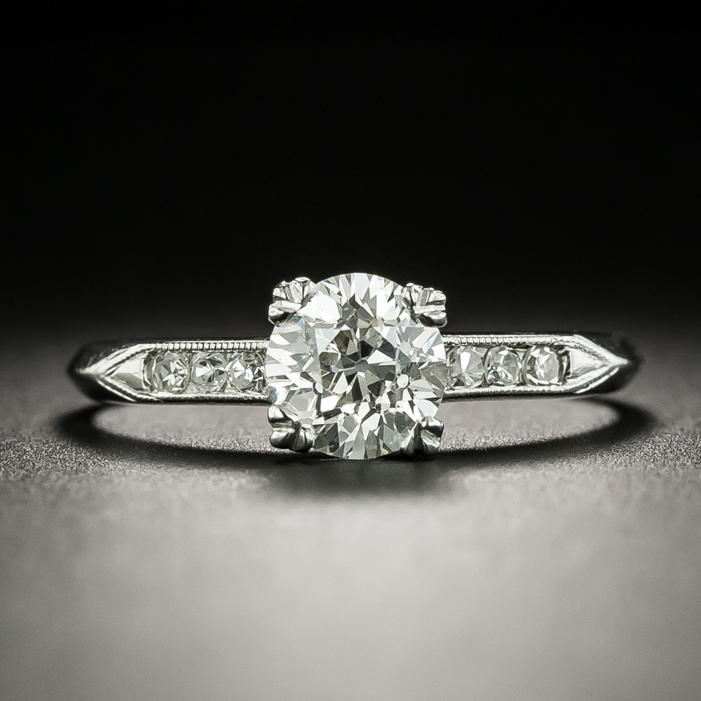 Art Deco .89 Carat Diamond Engagement Ring - Gia I Vs2