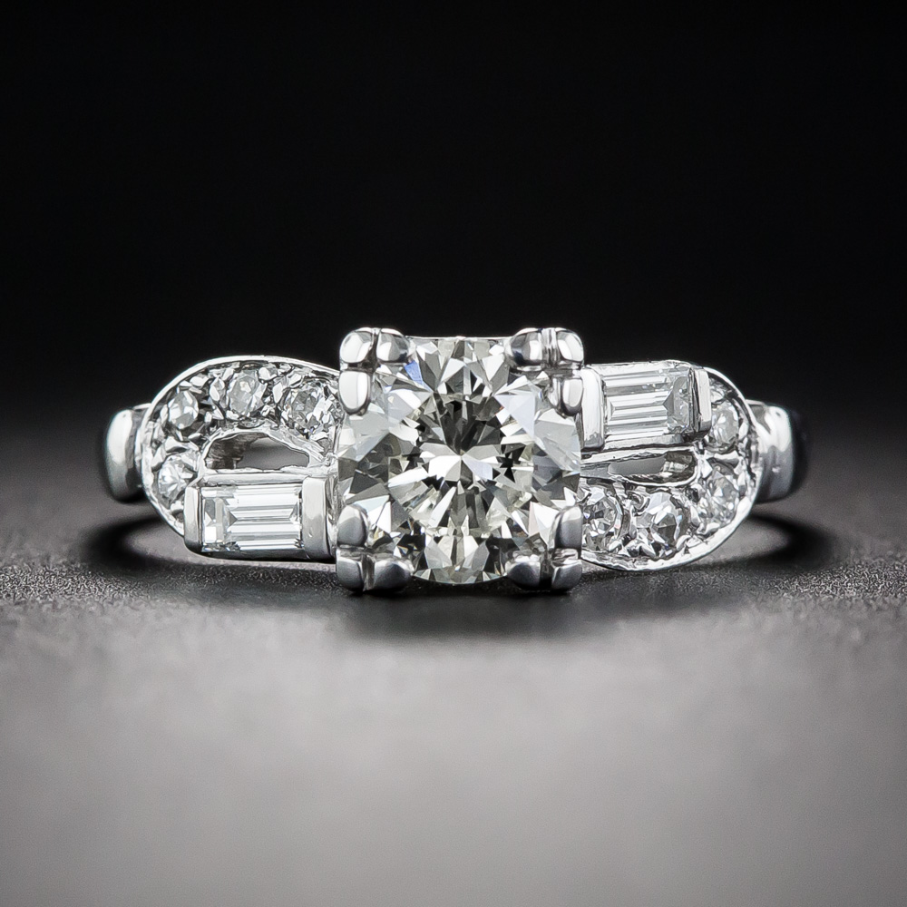 Art Deco .90 Carat Diamond Engagement Ring