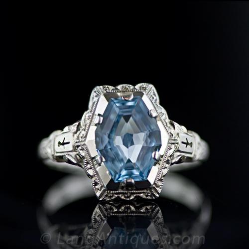 Art Deco Aquamarine Ring