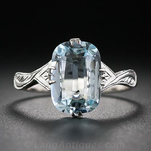 Art Deco Aquamarine Ring