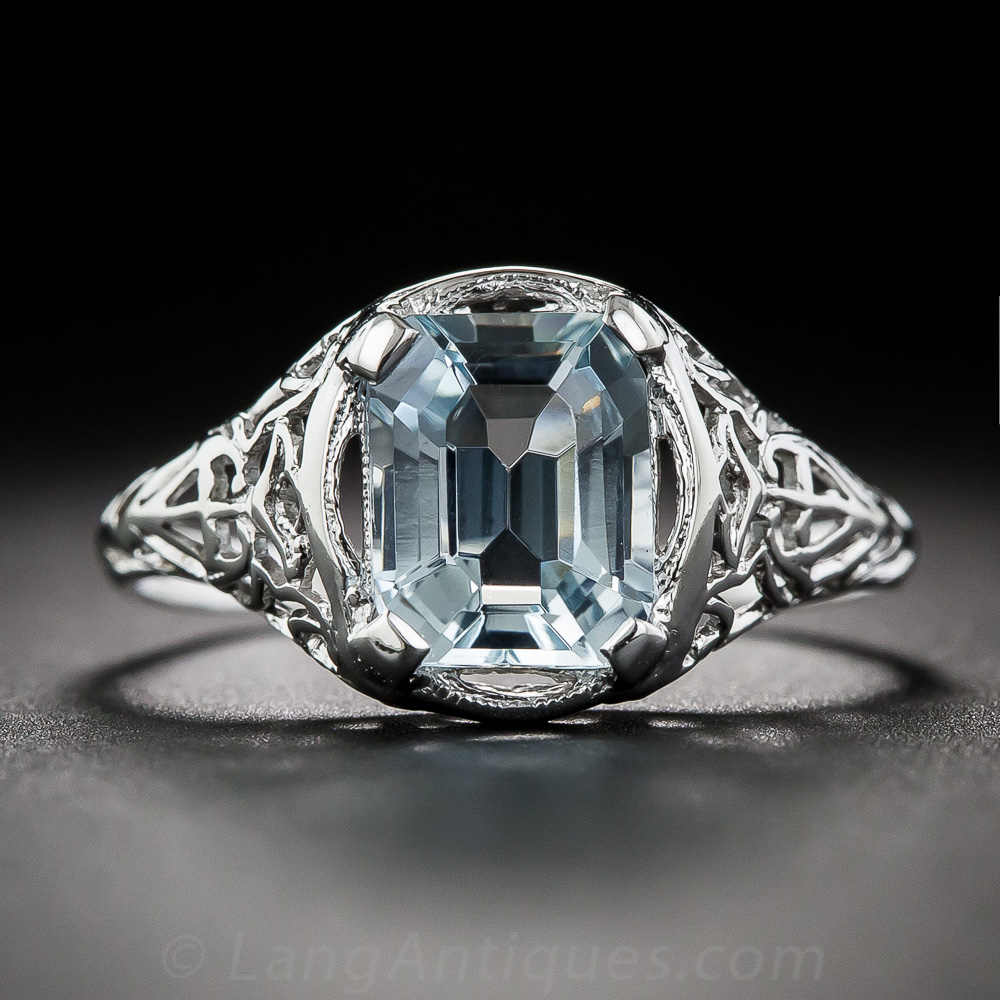 Art Deco Aquamarine Ring