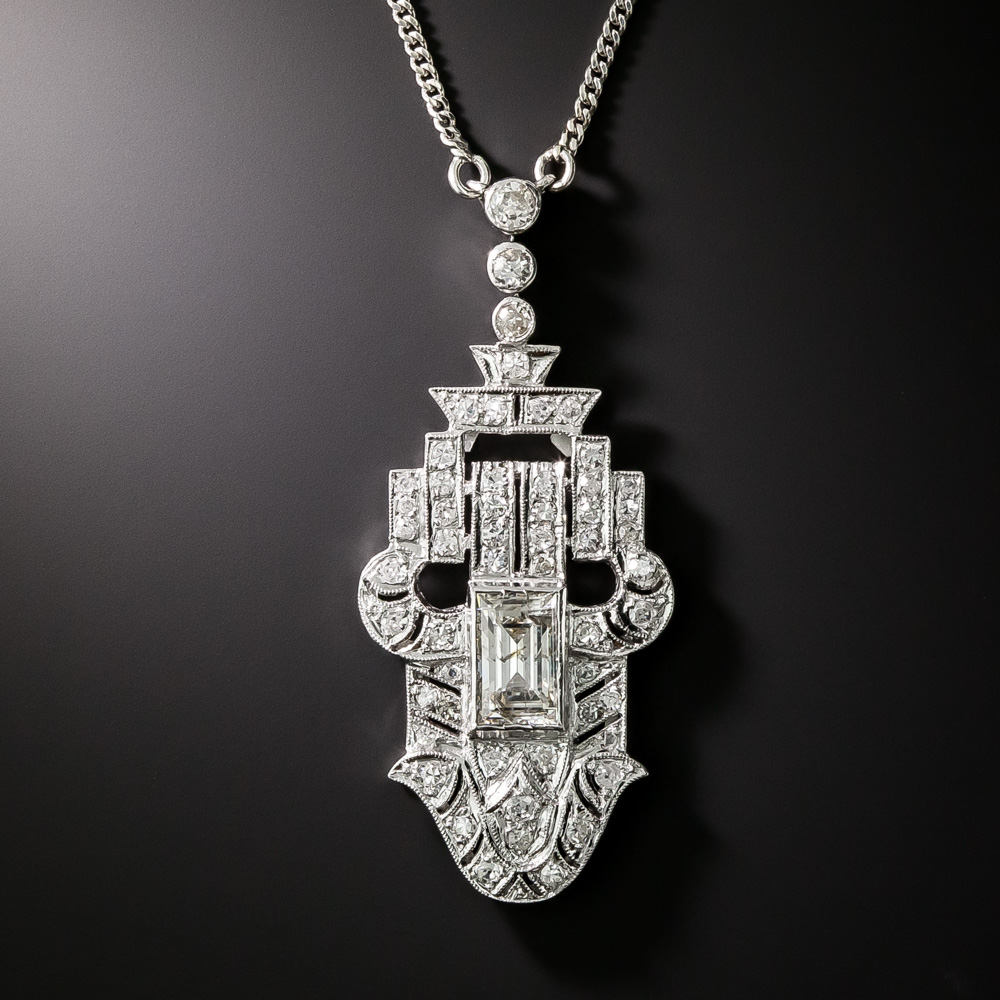 Art Deco Architectural Diamond Pendant