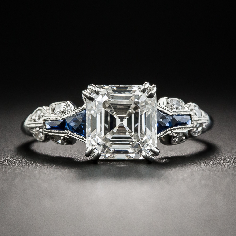 Art Deco Asscher-Cut Diamond Ring 1.75 Carat GIA I SI1