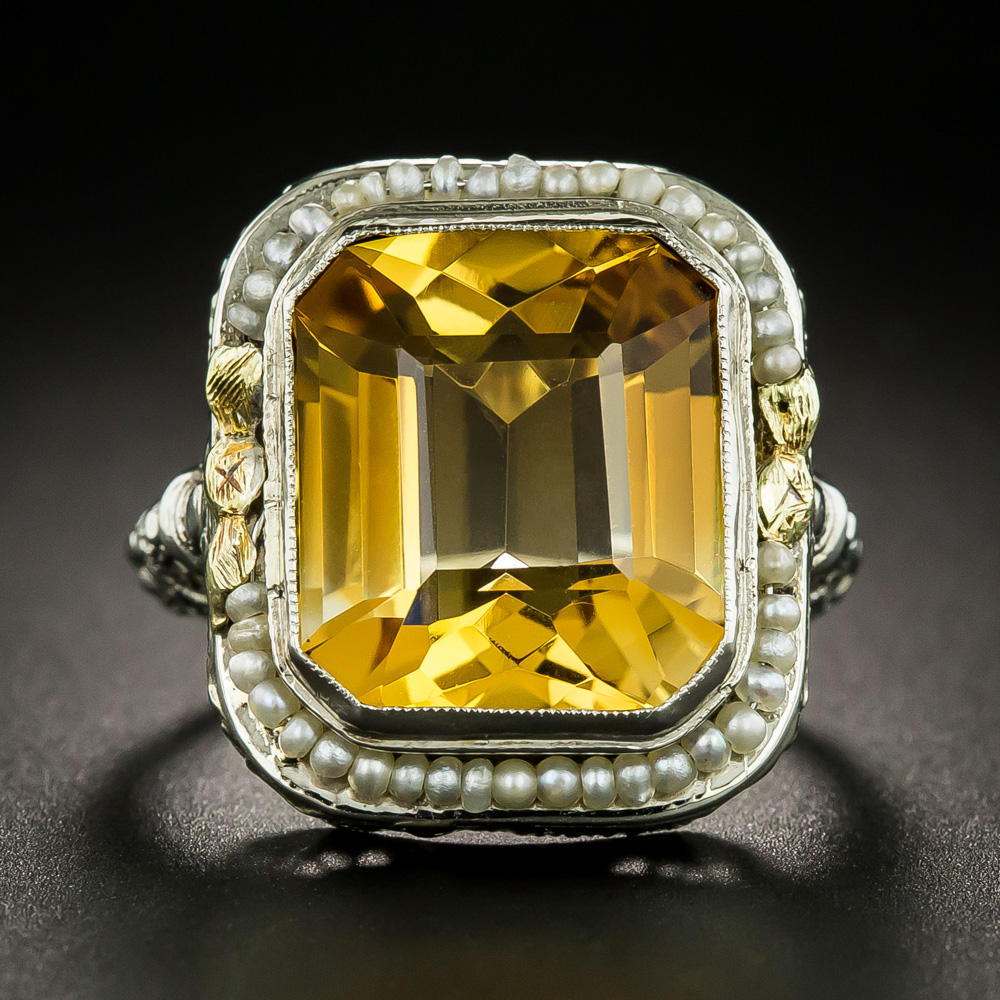 771 Citrine & Pearl Ring