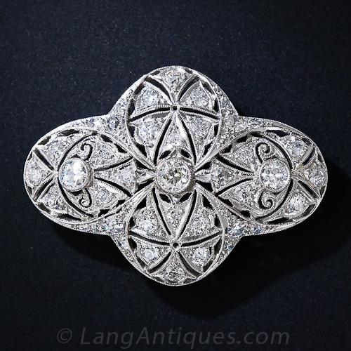 Art Deco Diamond and Platinum Brooch