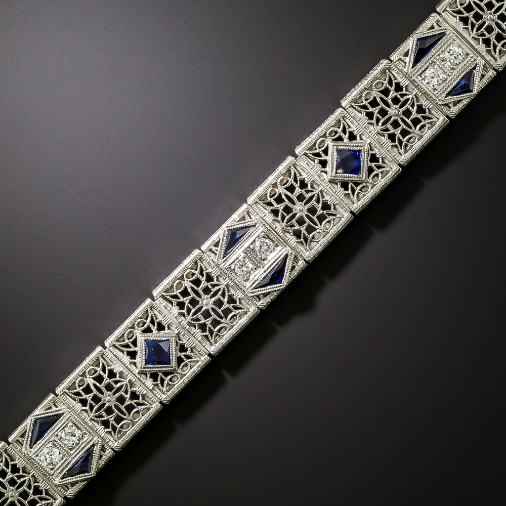 Art Deco Diamond and Sapphire* Bracelet by J. R. Wood & Sons