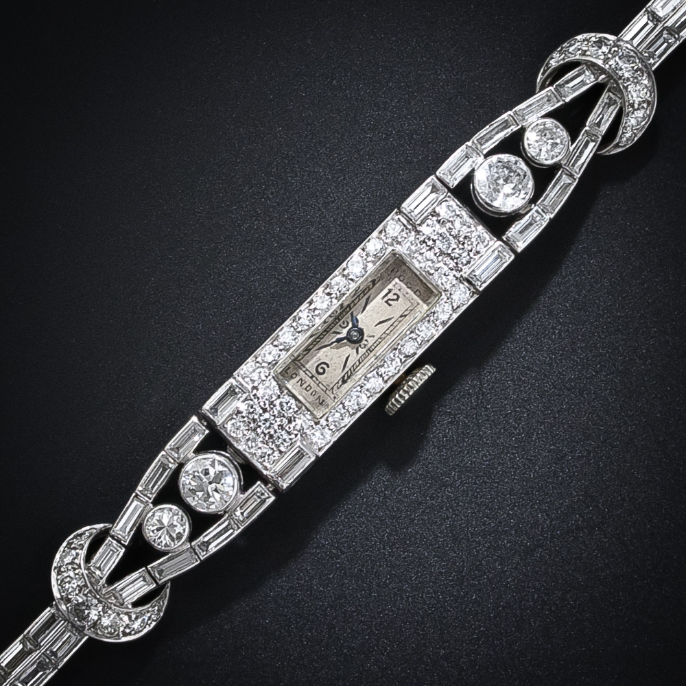 Art Deco Diamond Bracelet Watch By Rood Of London - Antique & Vintage 