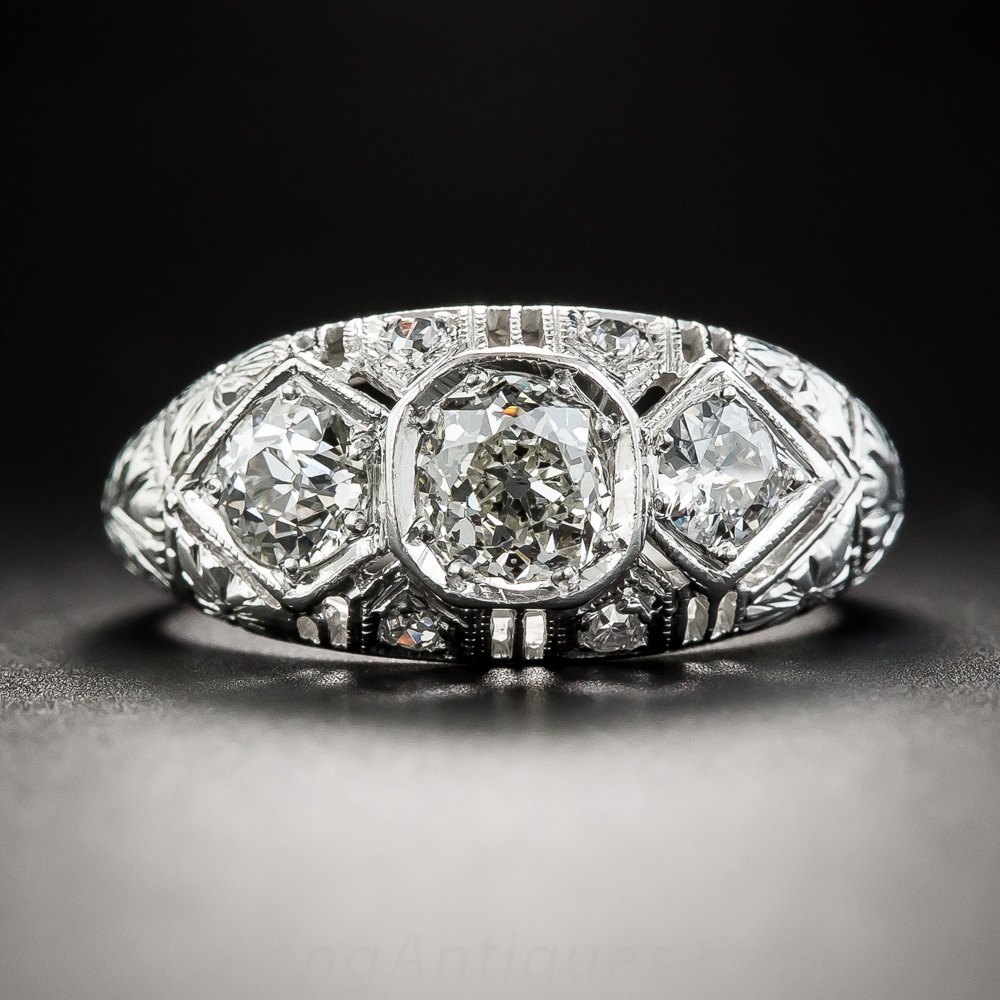 Art Deco Diamond ThreeStone Ring