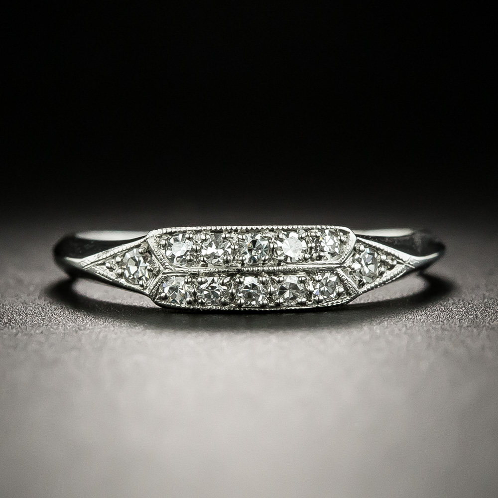 Art Deco Diamond Wedding Band by Loretz and Benoit