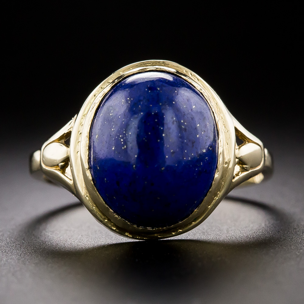 Art Deco Lapis Cabochon Ring