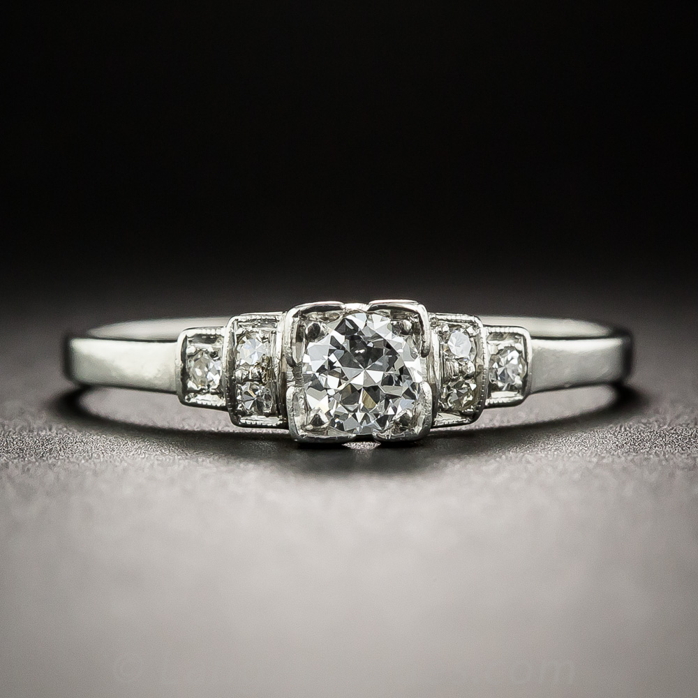 Art Deco Platinum .20 Carat Diamond Engagement Ring