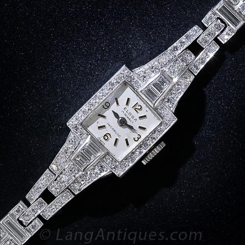 Art Deco Platinum and Diamond Bracelet Watch