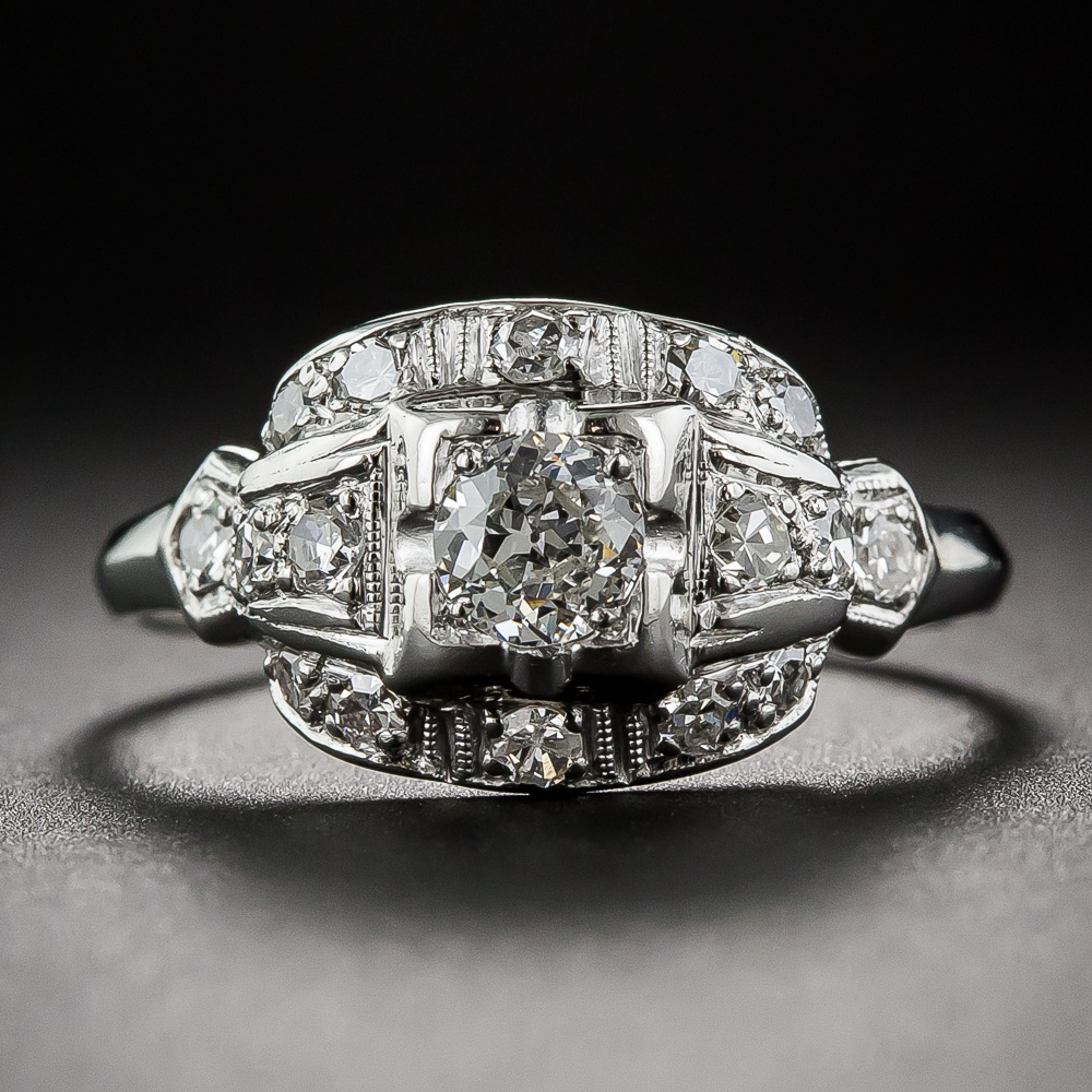 Art Deco Platinum and Diamond Engagement Ring