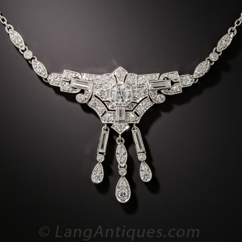 Art Deco Platinum and Diamond Necklace